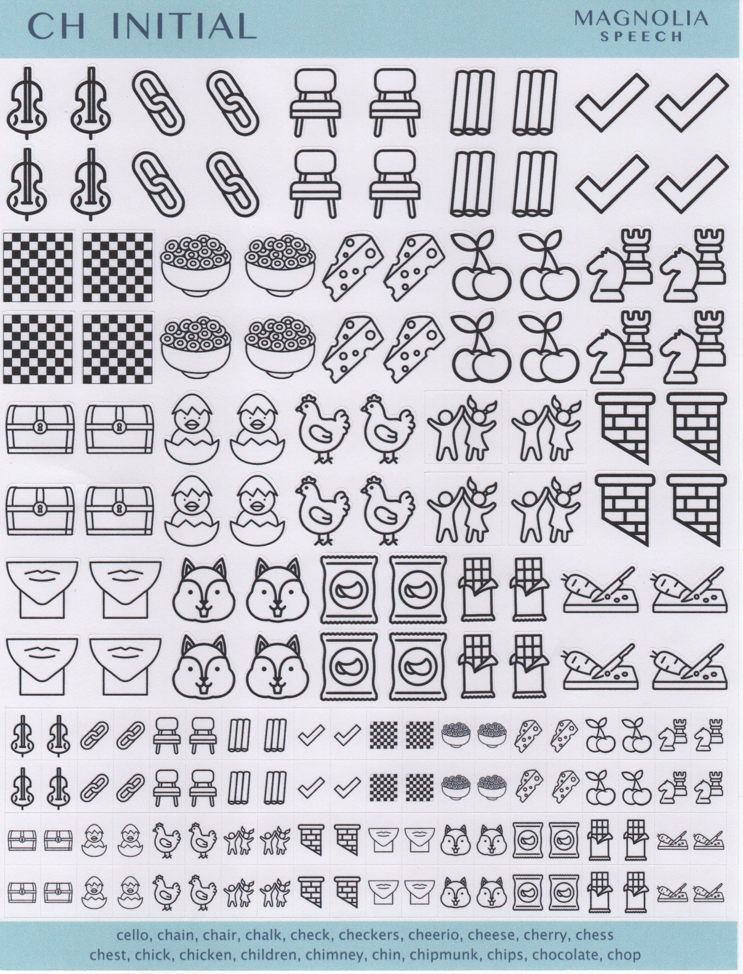 CH Initial Speech Sound Stickers: Duo