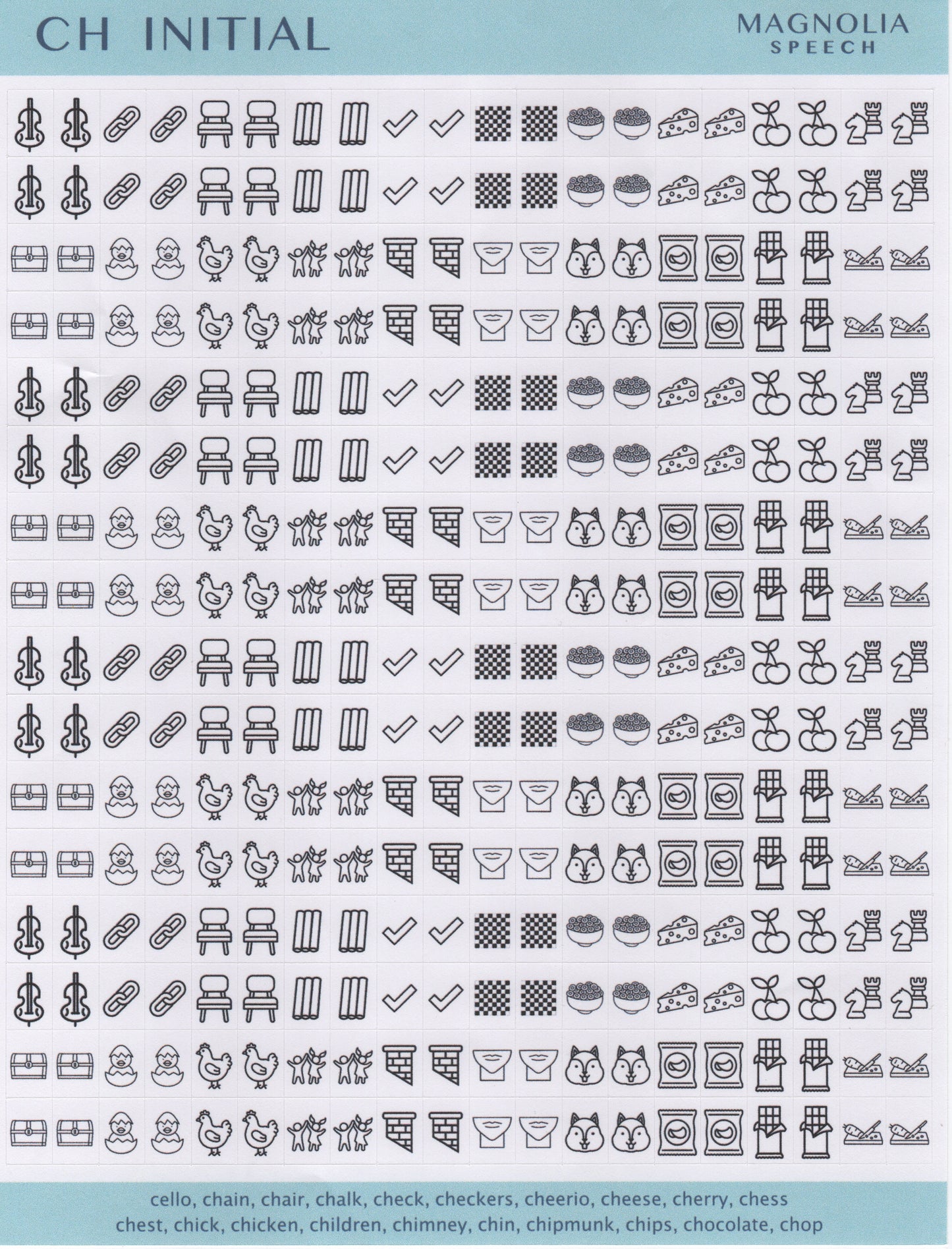 CH Initial Speech Sound Stickers: Minis