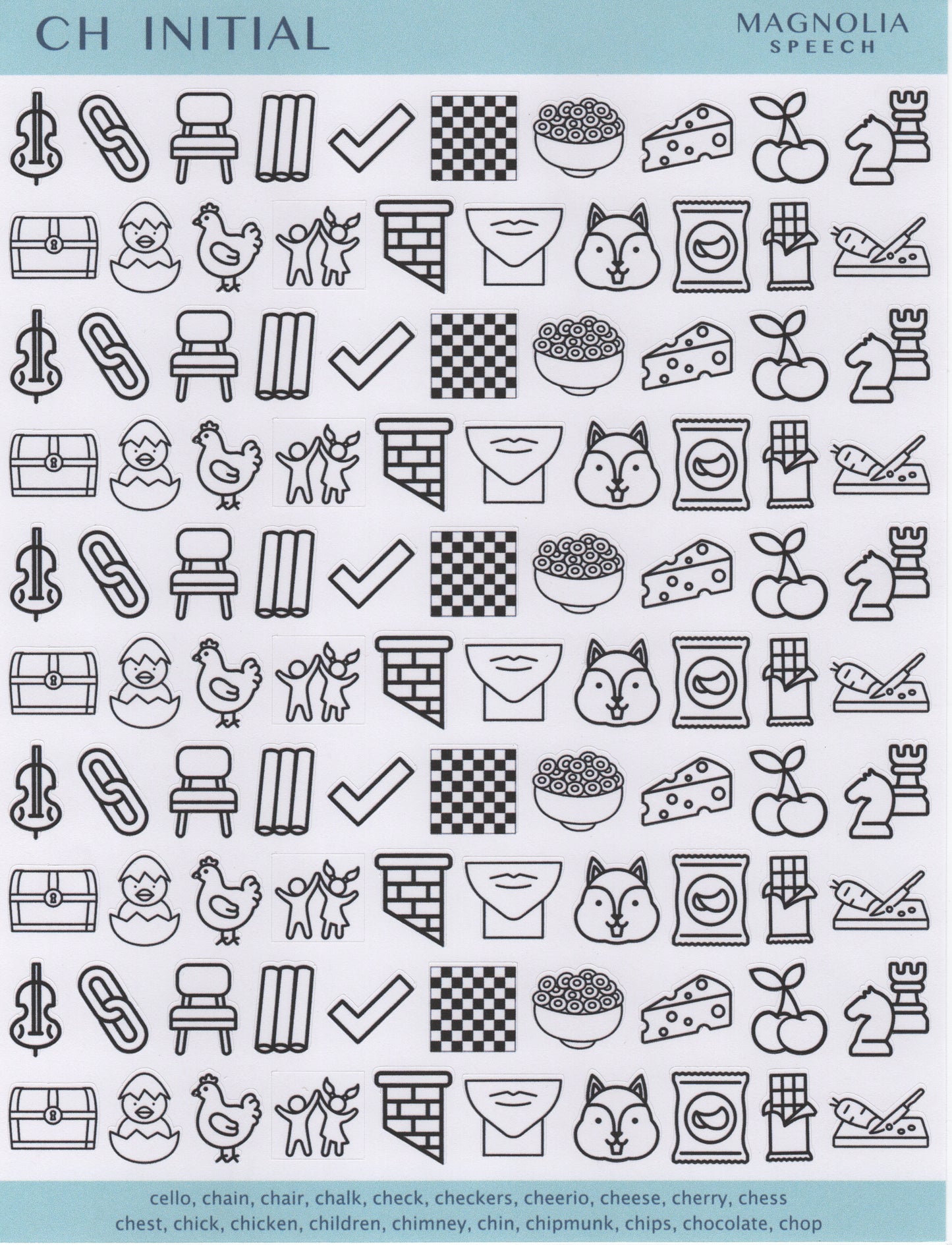 CH Initial Speech Sound Stickers: Original