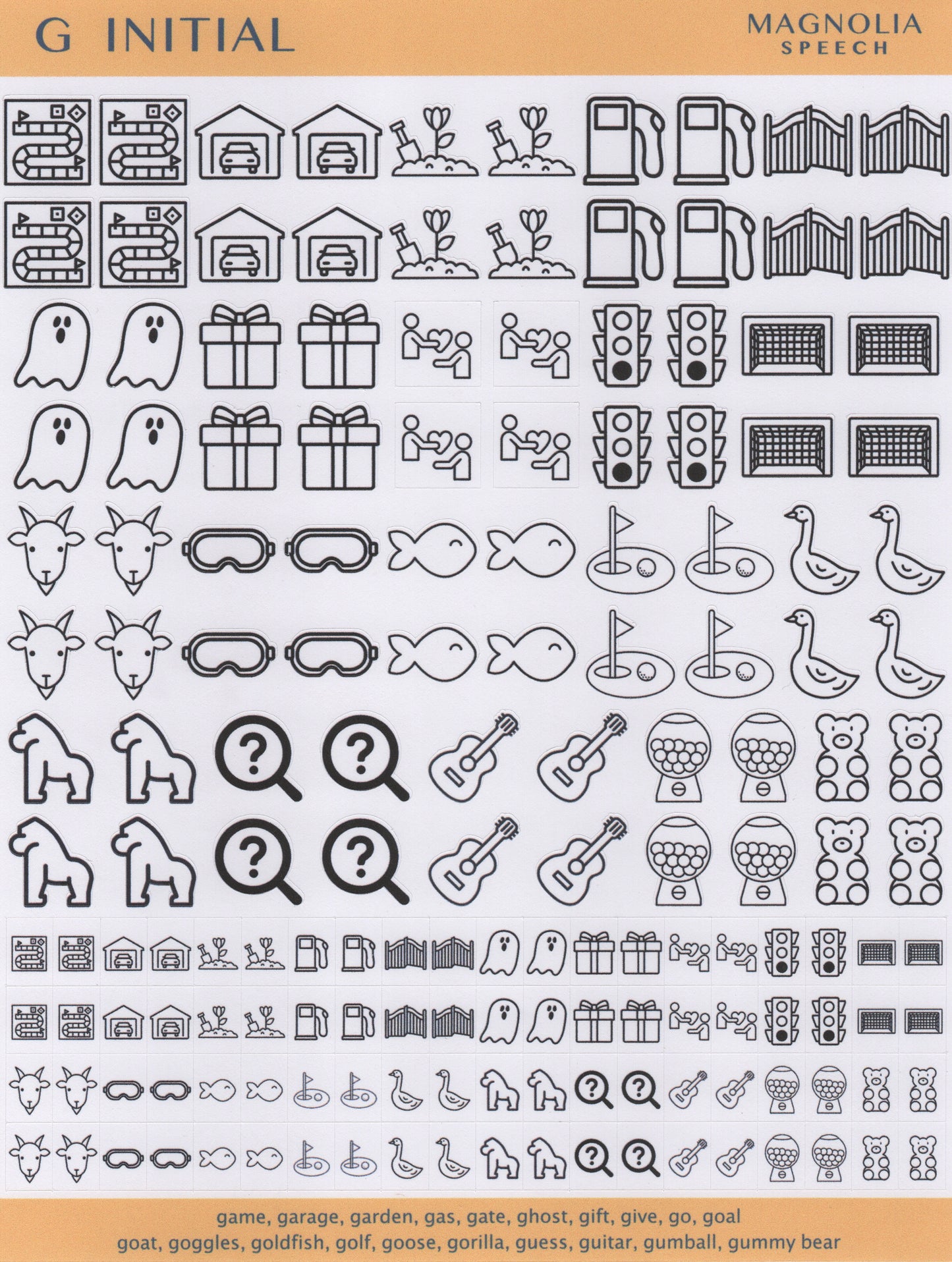 G Initial Speech Sound Stickers: Duo