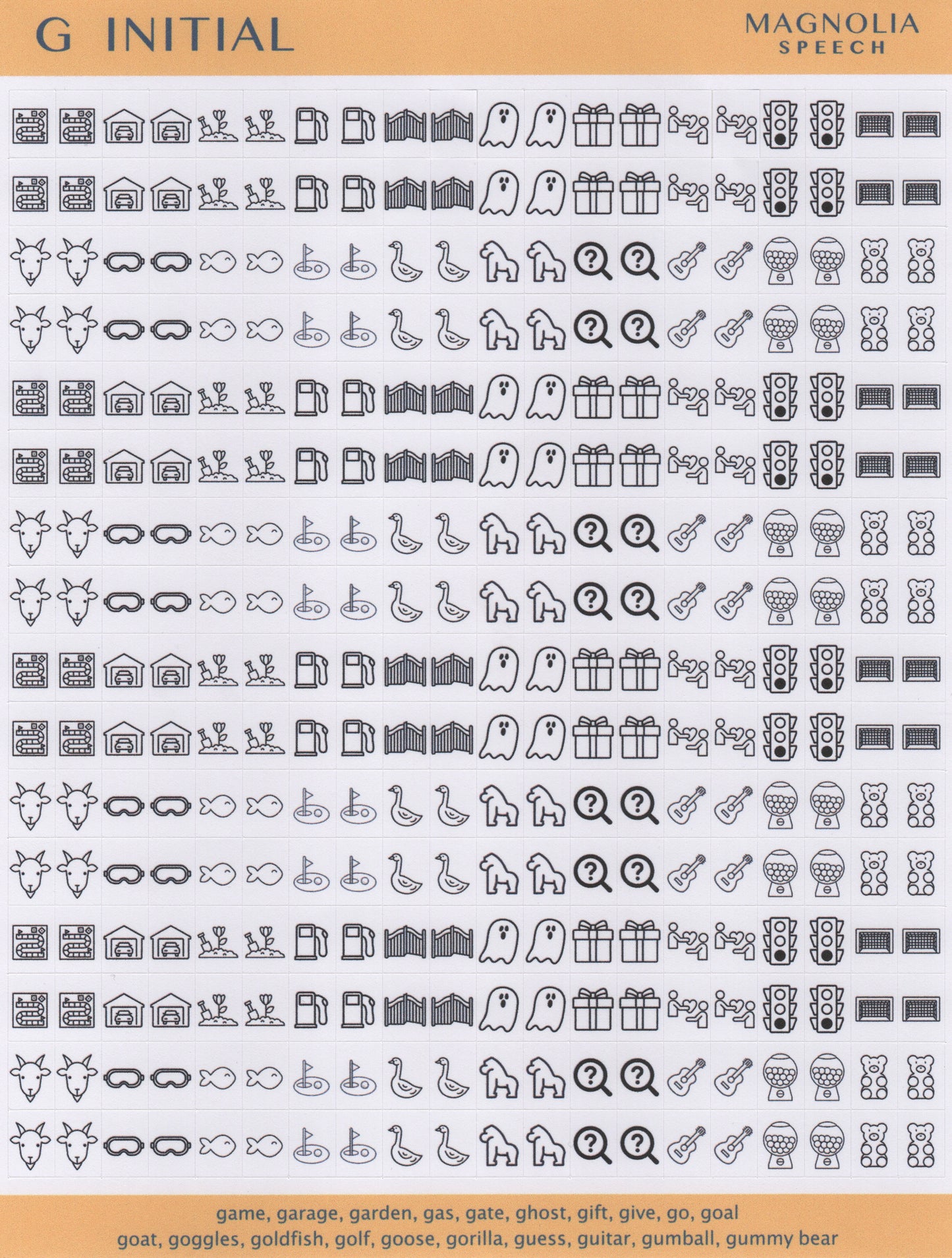 G Initial Speech Sound Stickers: Minis