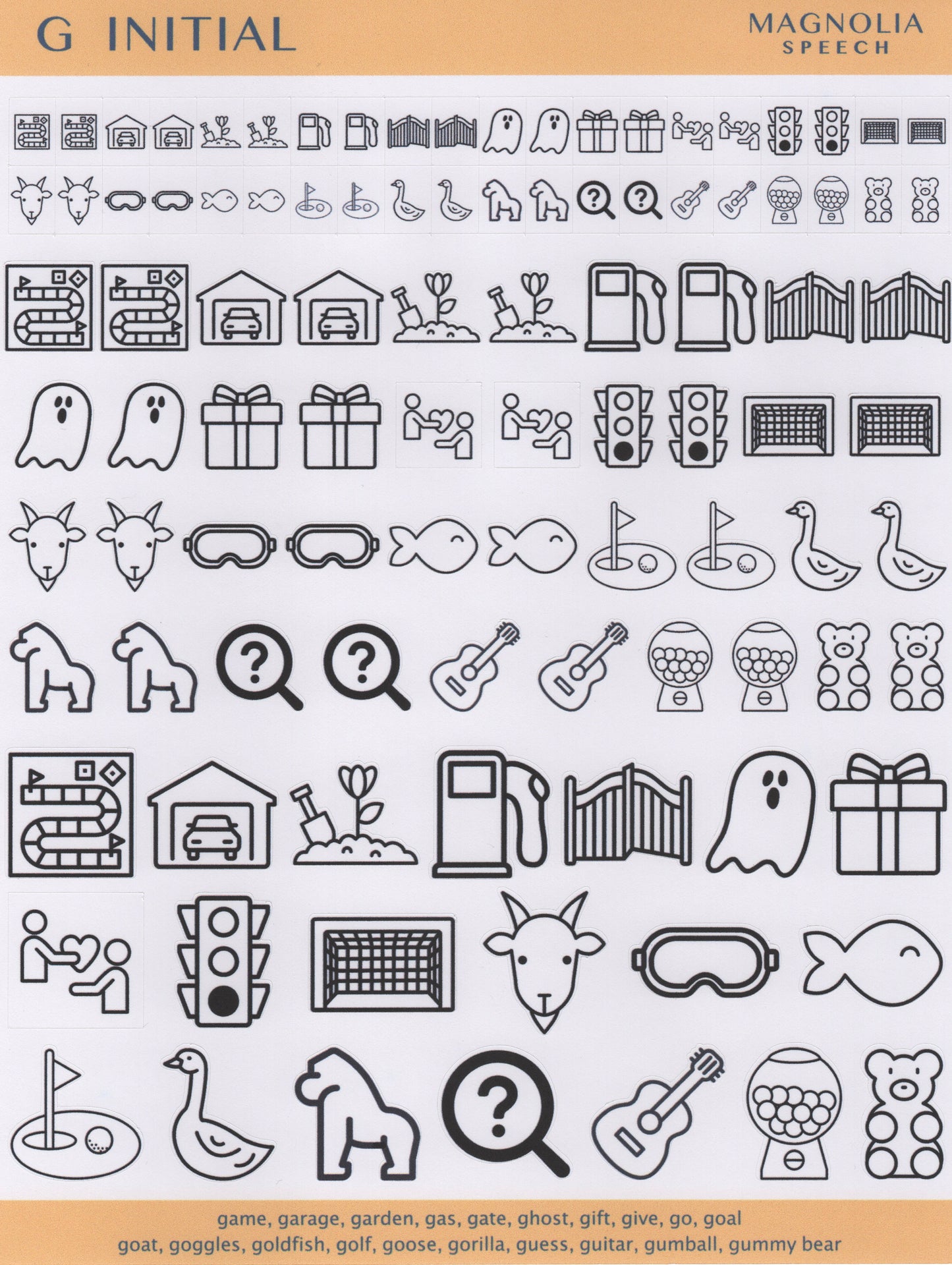 G Initial Speech Sound Stickers: Trio
