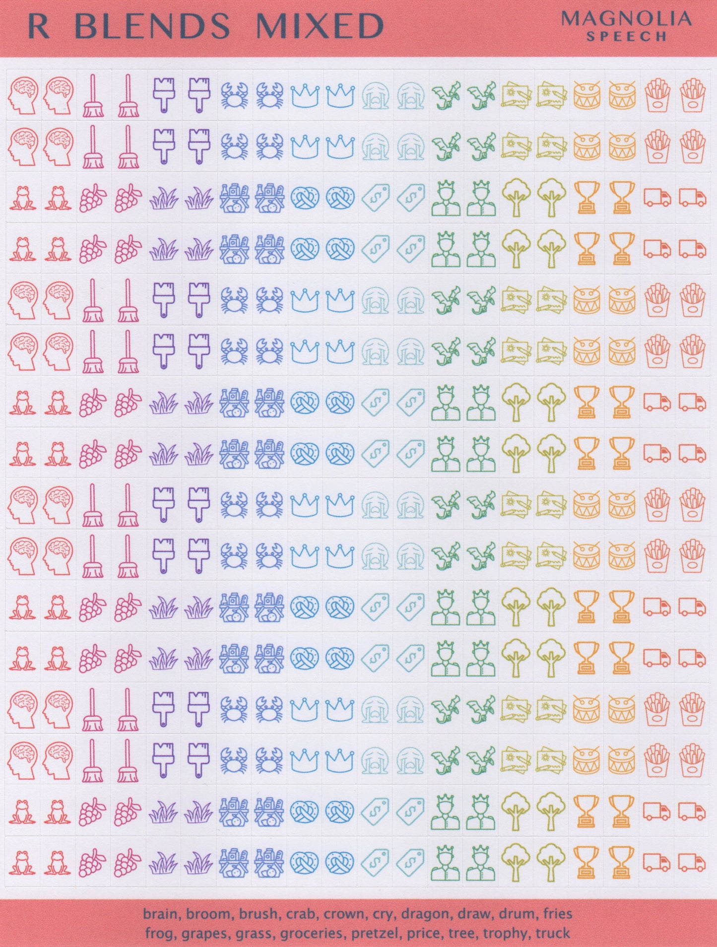 R Blends Mixed Speech Sound Stickers: Minis