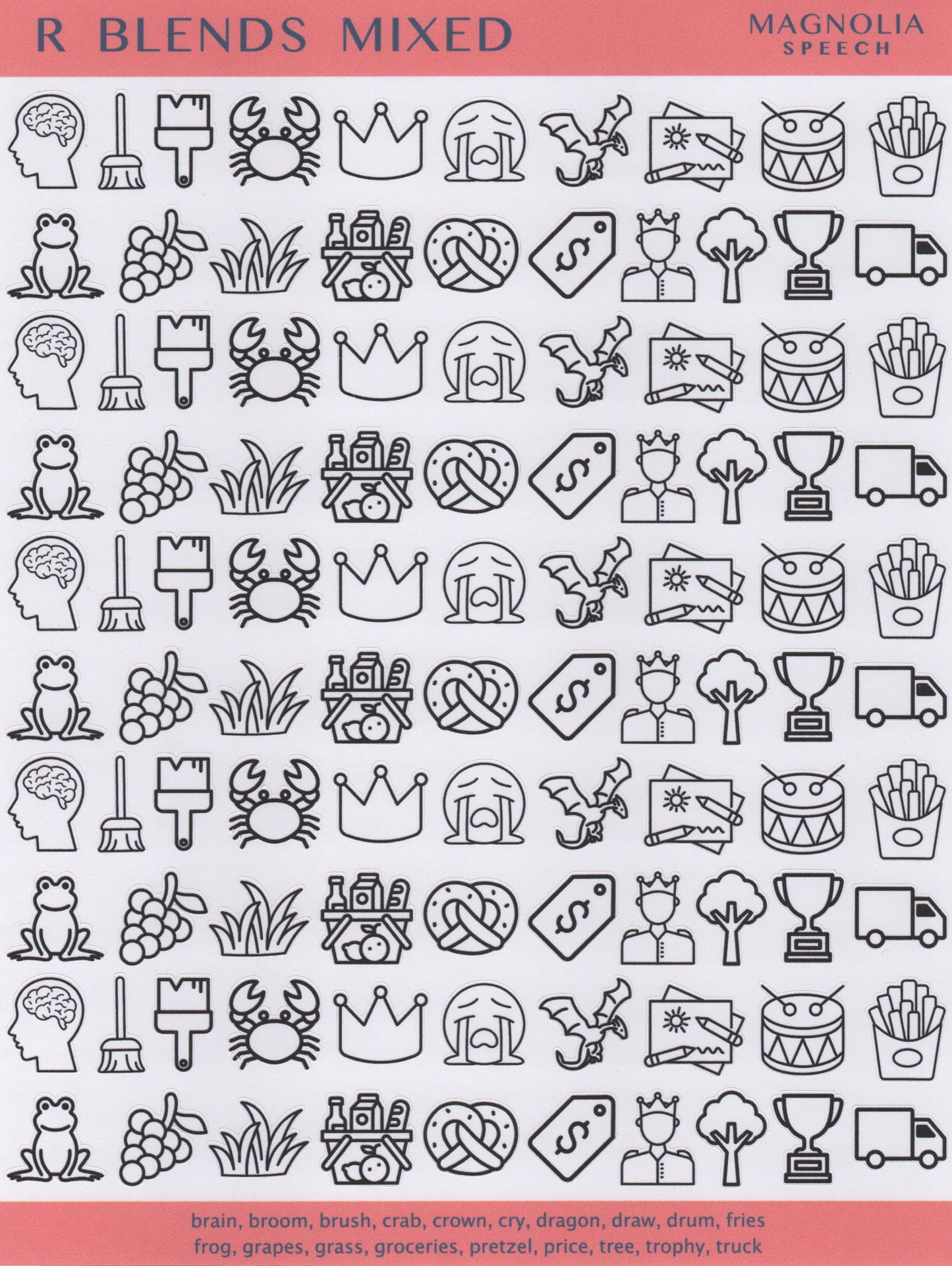 R Blends Mixed Speech Sound Stickers: Original