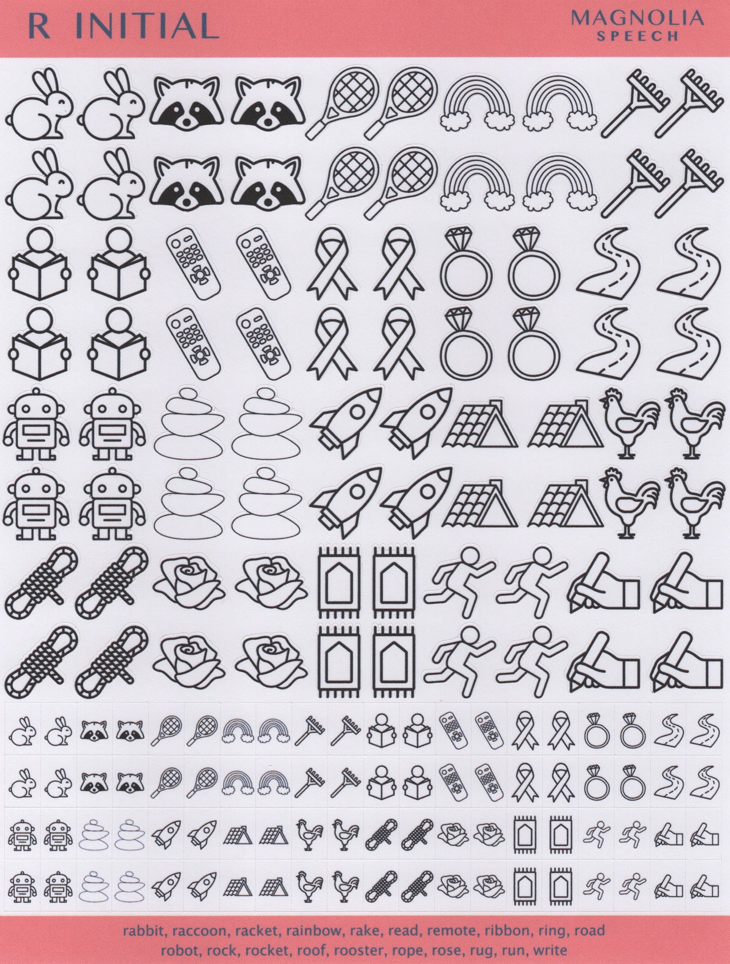 R Initial Speech Sound Stickers: Duo