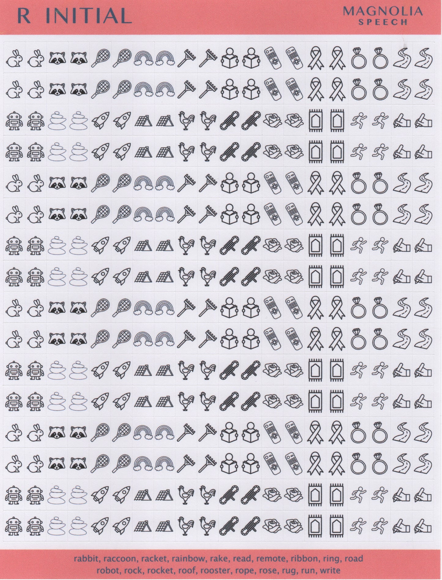 R Initial Speech Sound Stickers: Minis