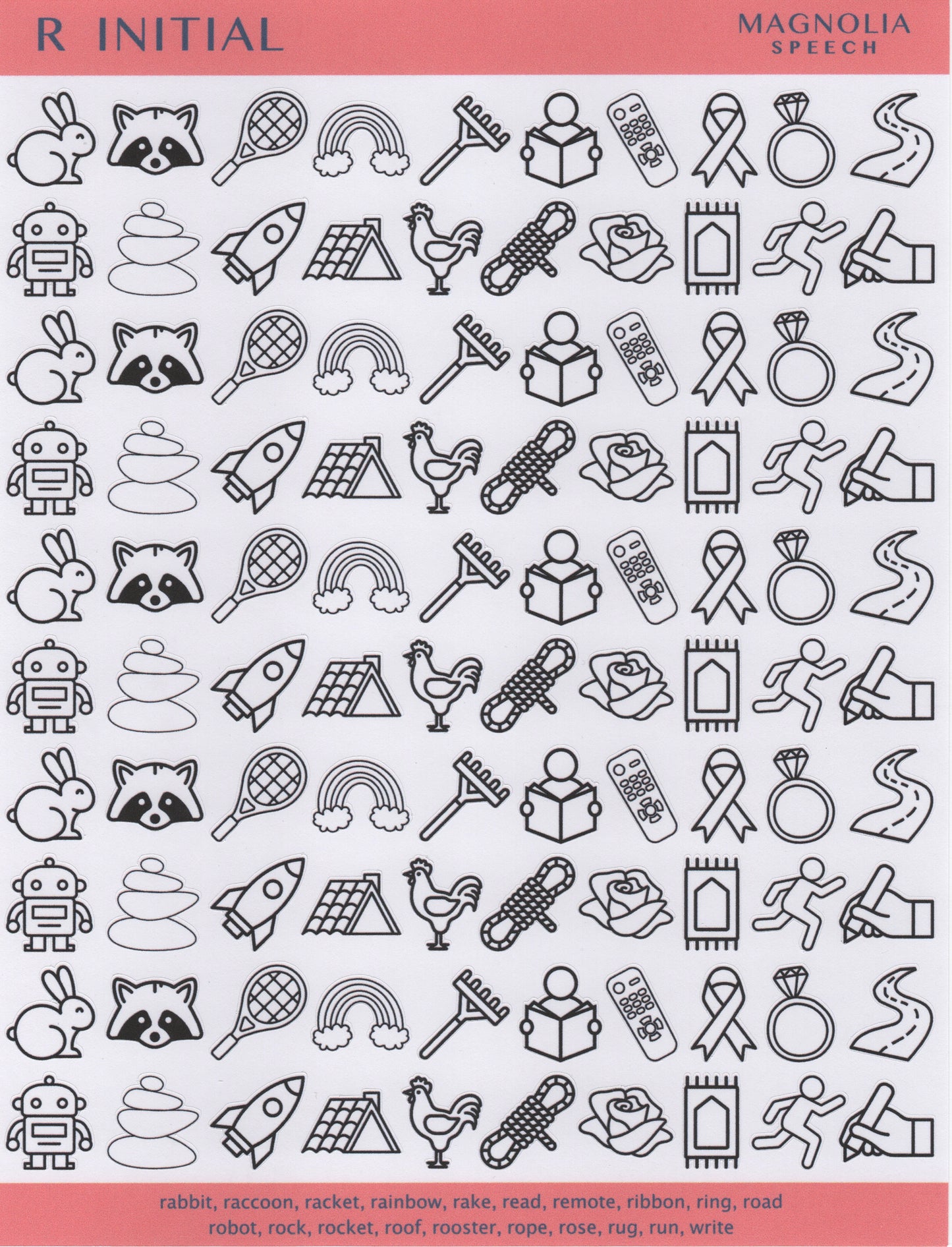 R Initial Speech Sound Stickers: Original