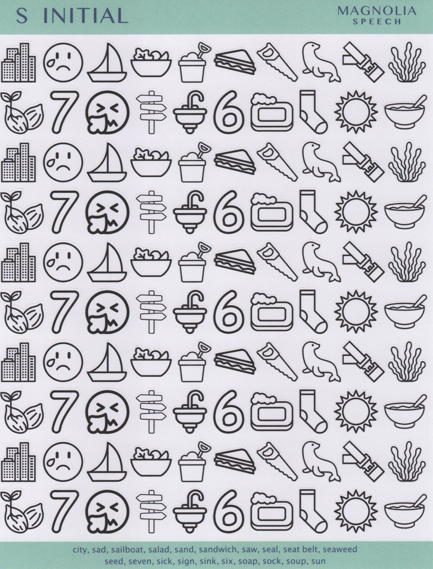 S Initial Speech Sound Stickers: Original