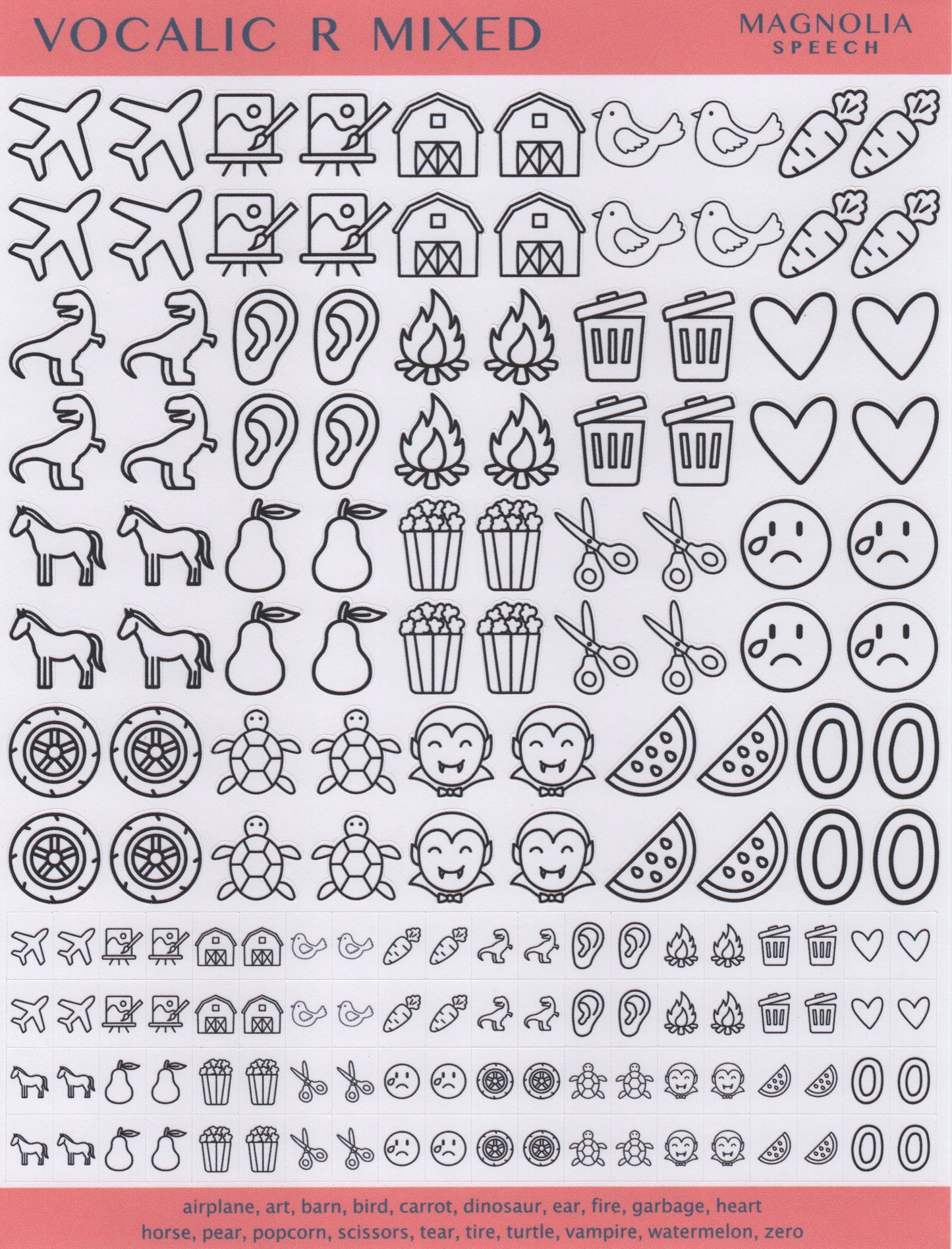 Vocalic R Mixed Speech Sound Stickers: Duo