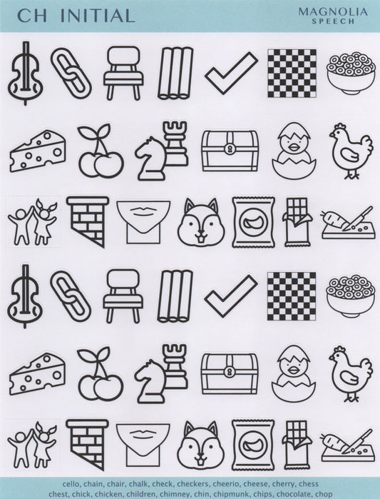 CH Initial Speech Sound Stickers: Large