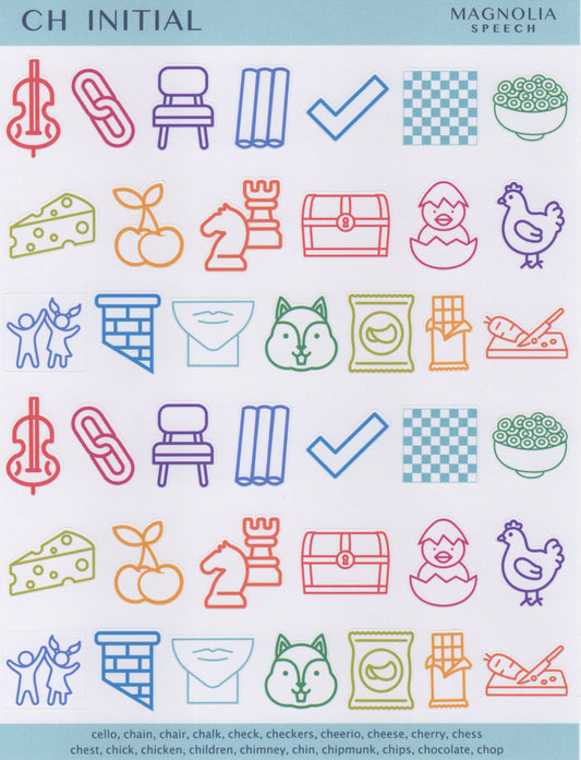 CH Initial Speech Sound Stickers: Large