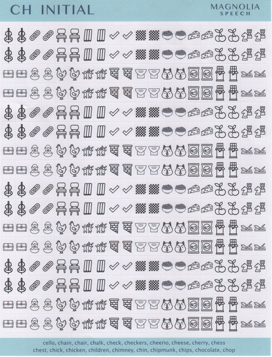CH Initial Speech Sound Stickers: Minis