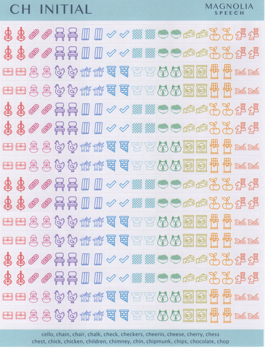 CH Initial Speech Sound Stickers: Minis