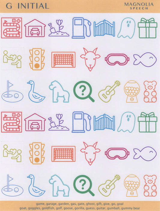 G Initial Speech Sound Stickers: Large