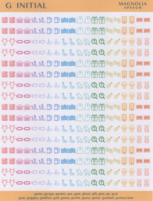G Initial Speech Sound Stickers: Minis
