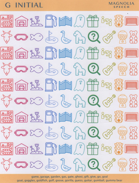 G Initial Speech Sound Stickers: Original