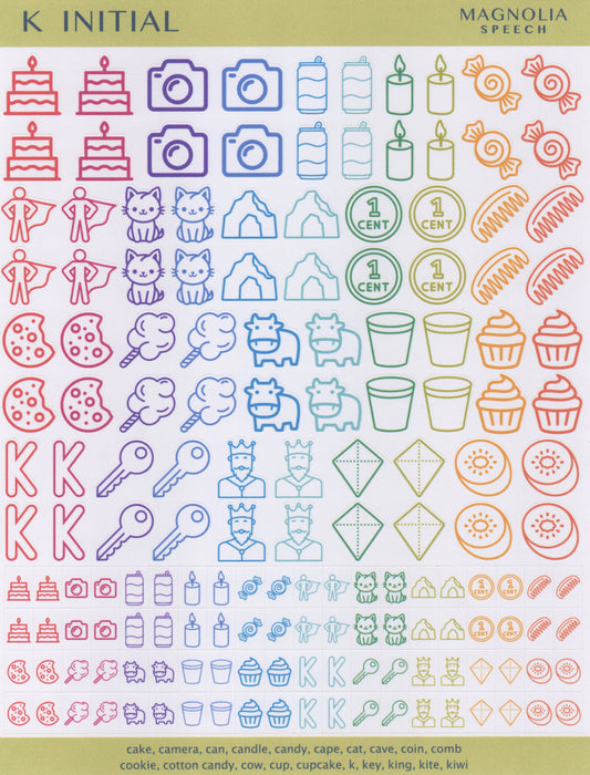 K Initial Speech Sound Stickers: Duo