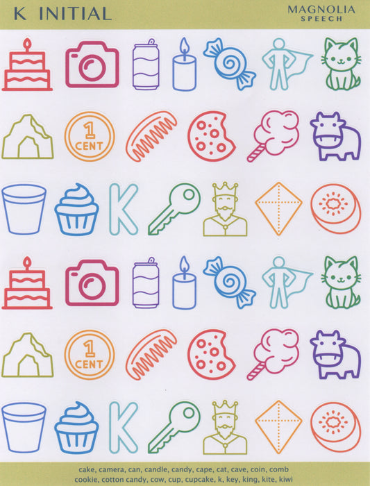 K Initial Speech Sound Stickers: Large