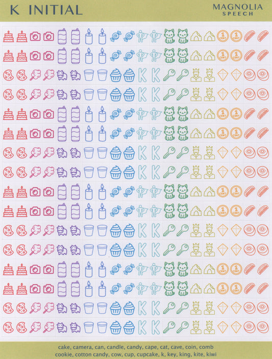 K Initial Speech Sound Stickers: Minis