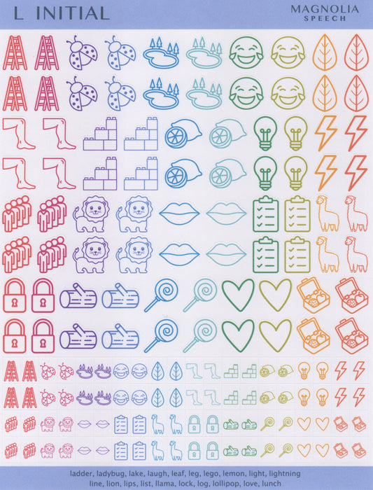 L Initial Speech Sound Stickers: Duo
