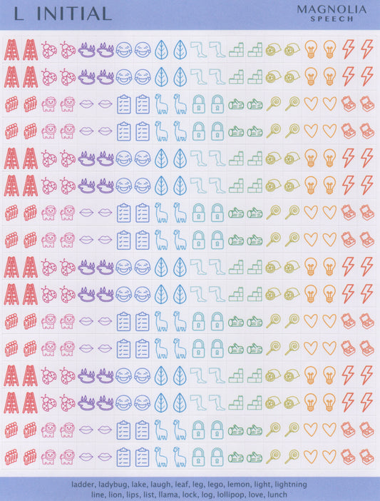 L Initial Speech Sound Stickers: Minis