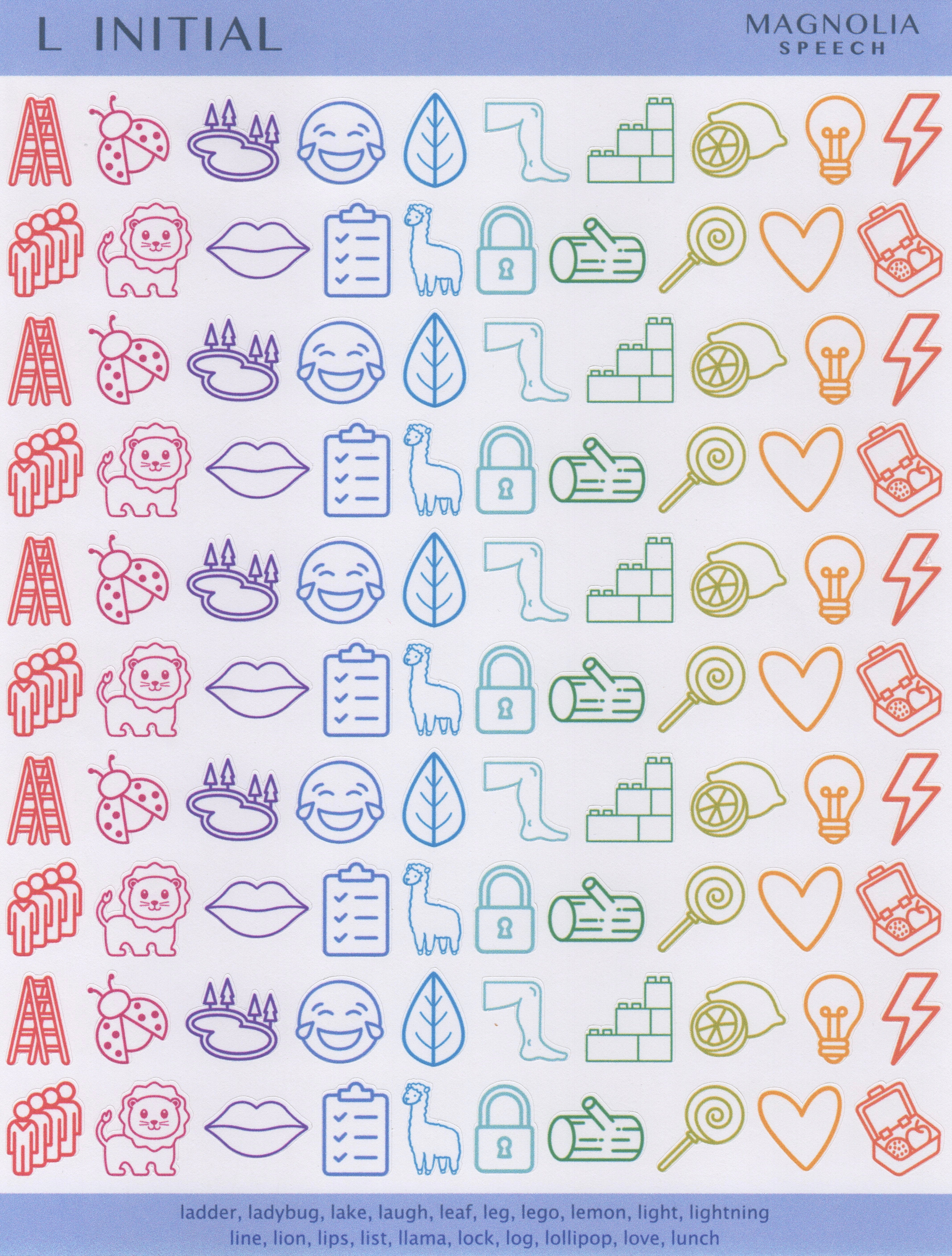 L Initial Speech Sound Stickers: Original – Magnolia Speech