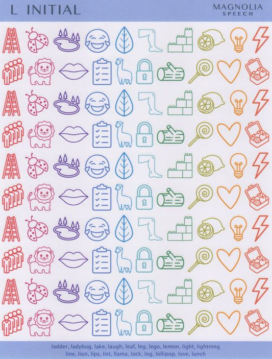 L Initial Speech Sound Stickers: Original
