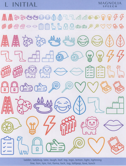 L Initial Speech Sound Stickers: Trio