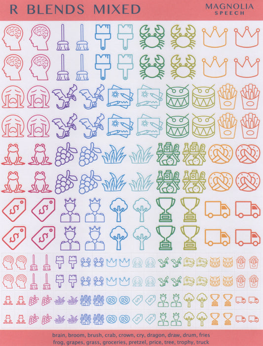R Blends Mixed Speech Sound Stickers: Duo