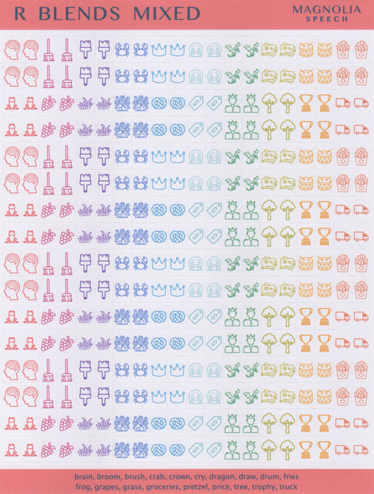 R Blends Mixed Speech Sound Stickers: Minis