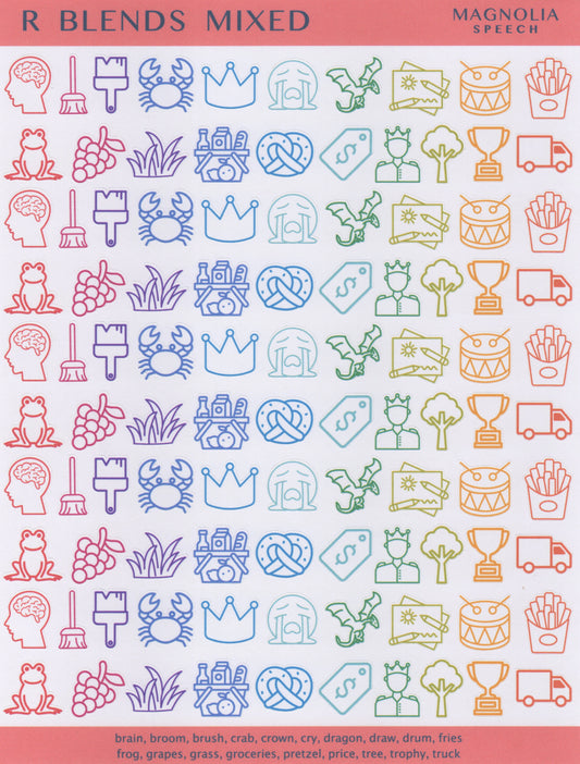 R Blends Mixed Speech Sound Stickers: Original