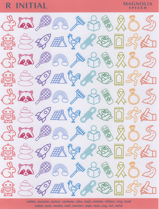 R Initial Speech Sound Stickers: Original
