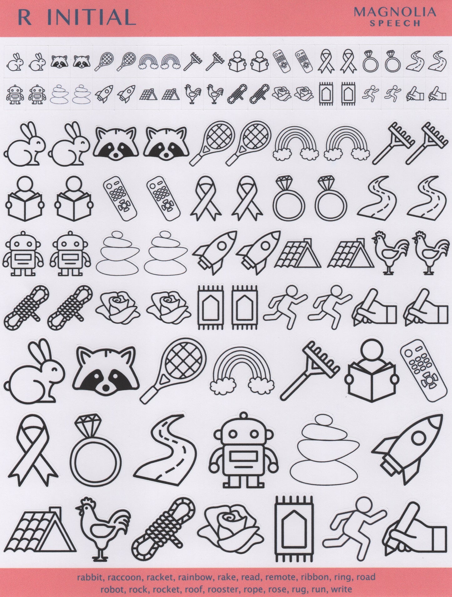 R Initial Speech Sound Stickers: Trio