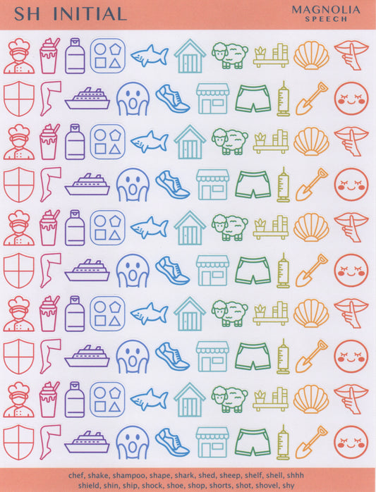 SH Initial Speech Sound Stickers: Original