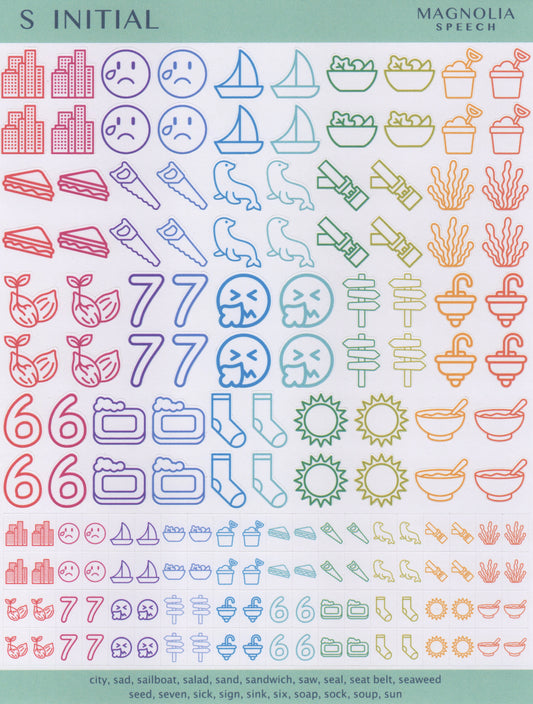 S Initial Speech Sound Stickers: Duo