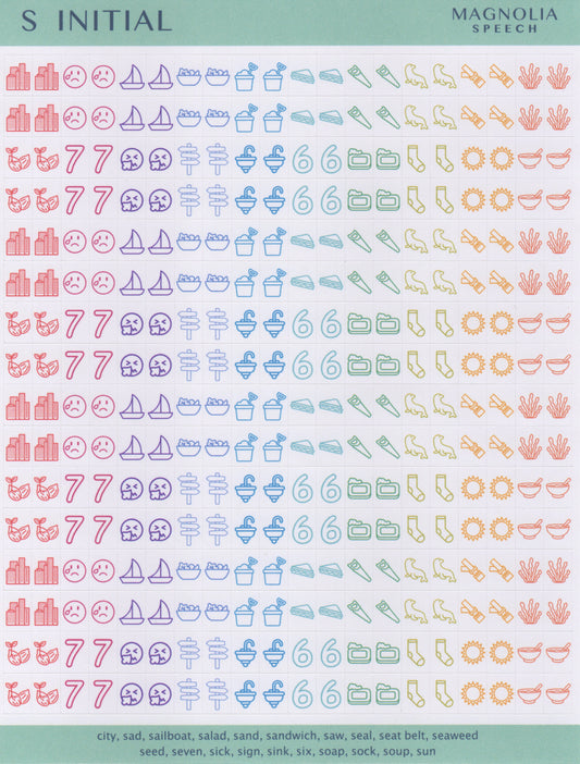 S Initial Speech Sound Stickers: Minis