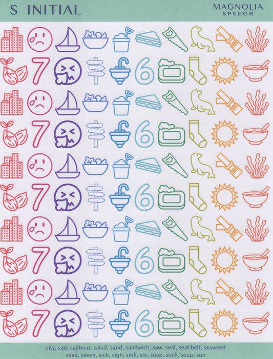 S Initial Speech Sound Stickers: Original