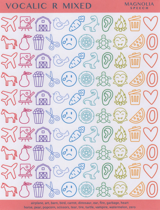 Vocalic R Mixed Speech Sound Stickers: Original