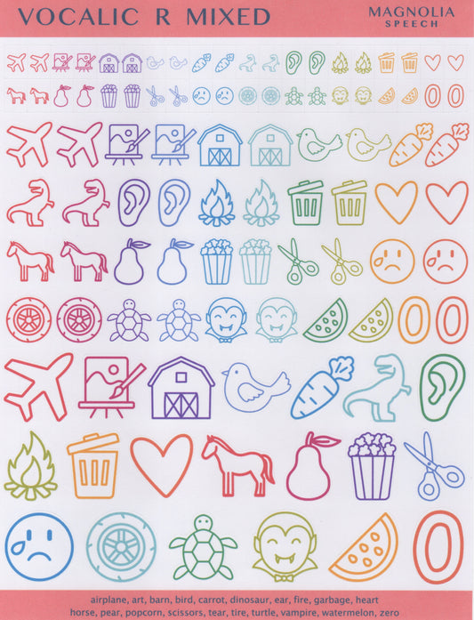 Vocalic R Speech Sound Stickers: Trio